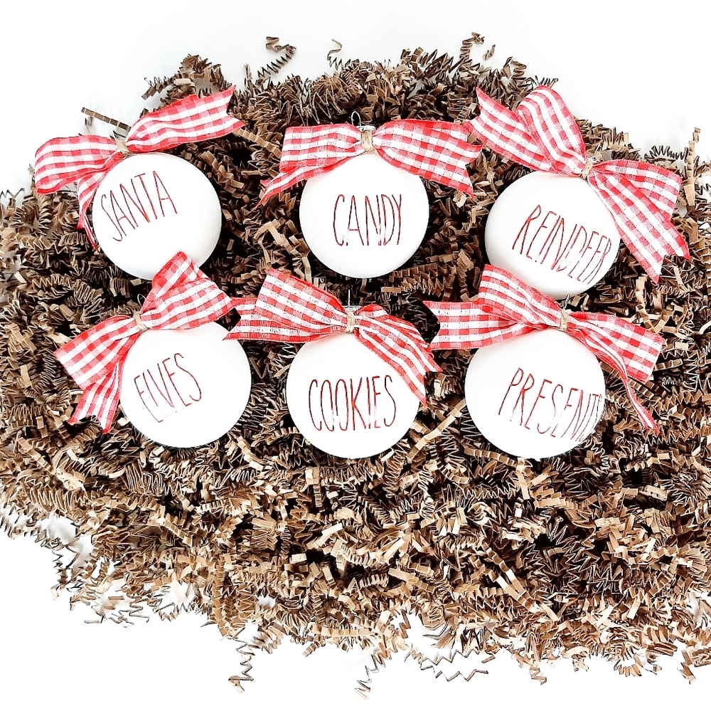 Rae Dunn Inspired Christmas Ornaments